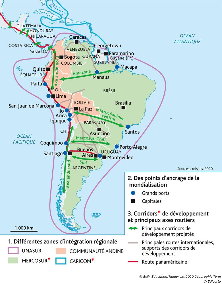 Les corridors de développement en Amérique latine : désenclaver pour  intégrer ? - Manuel numérique max Belin